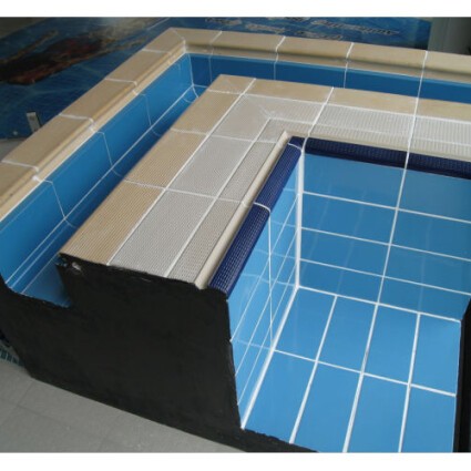 Плитка керамическая бордюрная Aquaviva с поручнем, 244x119x30 мм