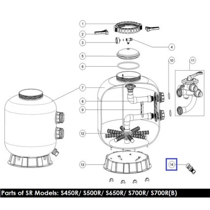 Дренажный клапан для фильтров Aquaviva серии V,...