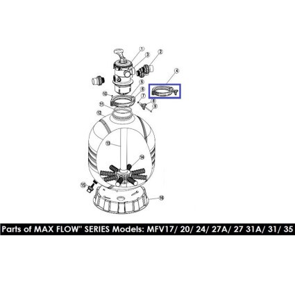 Хомут крепления 6-ти поз кран  для фильтров Aquaviva серии MFV 89012512