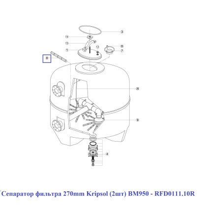 Сепаратор фильтра 270 мм Kripsol (2шт) BM950 — RFD0111.10R