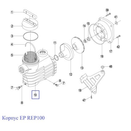 Корпус насоса Kripsol EP — Rep 100.A / RBH0010.04R (RPUM0010.04R)