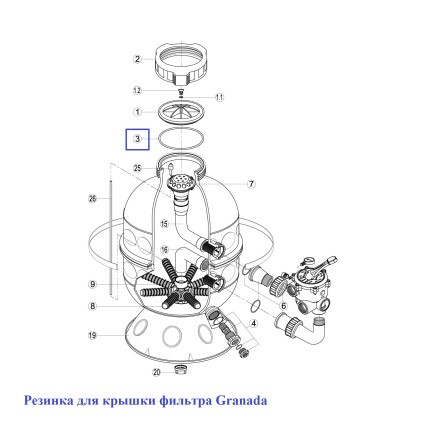 Прокладка-кольцо фланца бочки фильтра Granada RGR030.ARRFI0003.00R