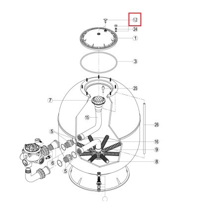 Клапан спуска воздуха для фильтра Kripsol Artik AK (RFFI1112.01R/RFD0100.12R)