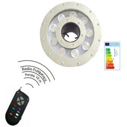 Прожектор LED Aquaviva 9LED (20 Вт, 12 В) RGB для фонтана с внутренним отверстием 35.5 мм